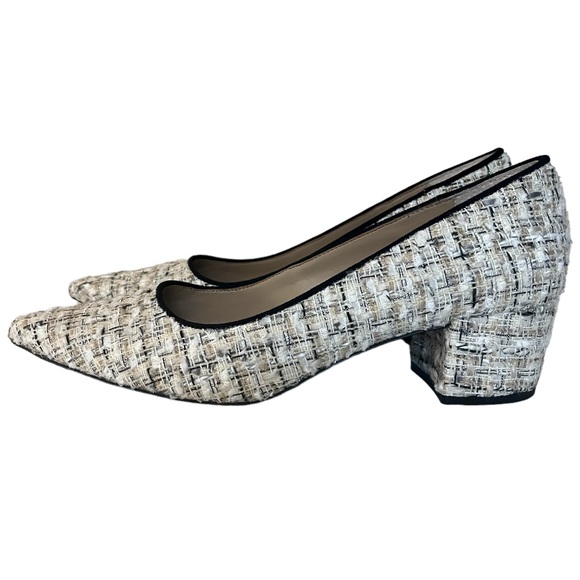 Ann Taylor Shoes - Ann Taylor Tweed Block Heels - Size 7.5 - Black and Beige/Tan